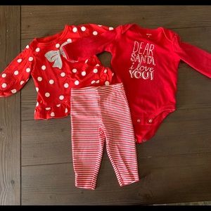 Three piece Carter’s Christmas clothes